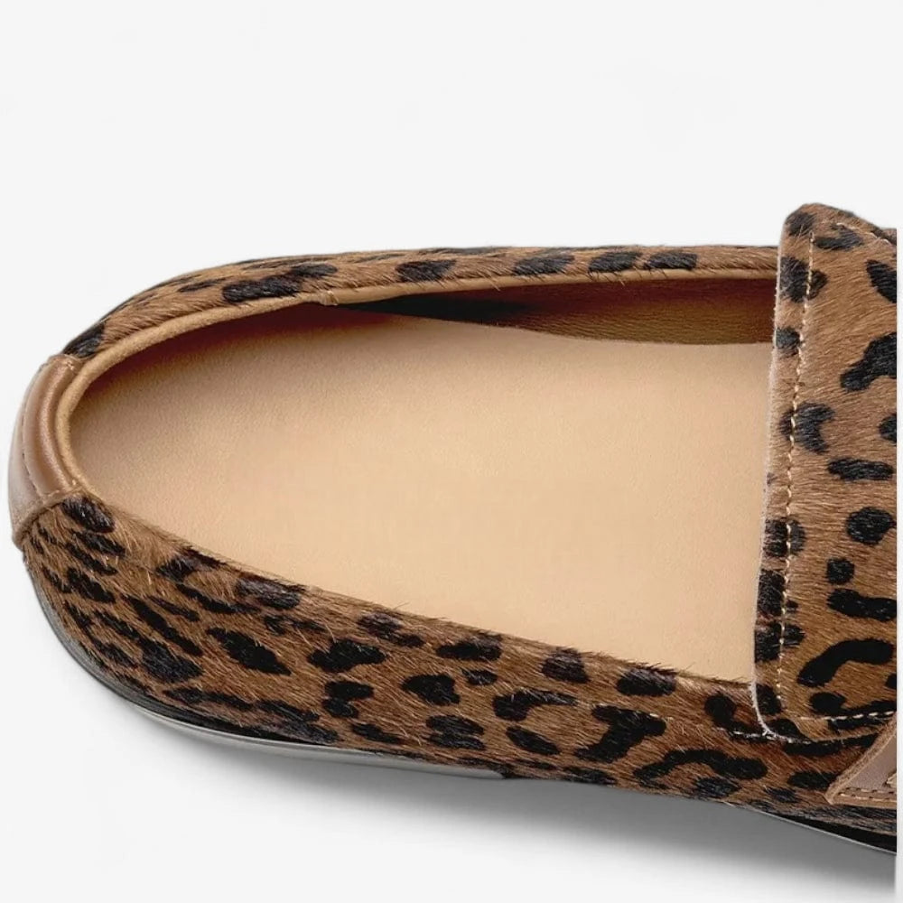 AtelierMocassin Mocassins Femme Compensés en Cuir Léopard
