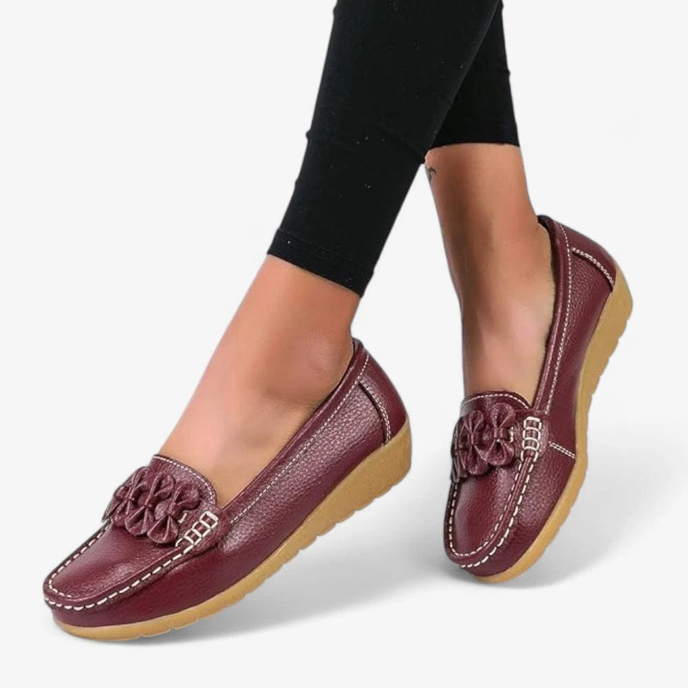 AtelierMocassin Mocassins Femme en Cuir Bordeaux