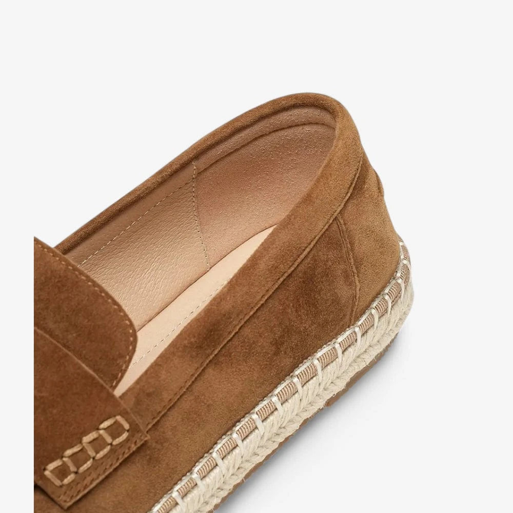 AtelierMocassin Mocassins Femme Plats en Daim Marron
