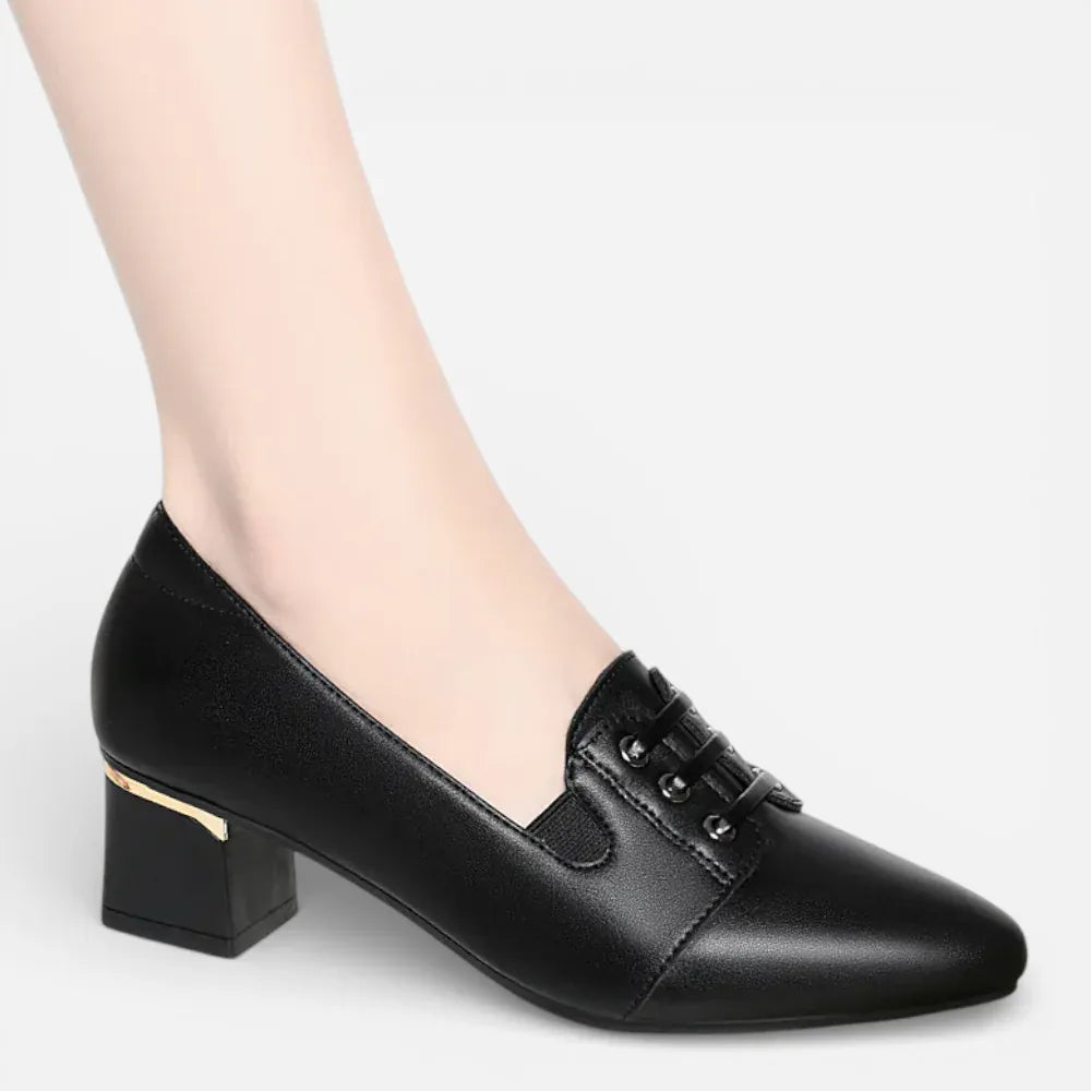 AtelierMocassin Fashion Breathable Comfortable Shallow Mouth Soft Leather Loafers Women Shoes 2025 Spring Square Heels Flats for Mom Driving