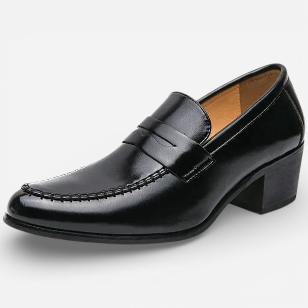 Mocassins Noirs Homme à Talon