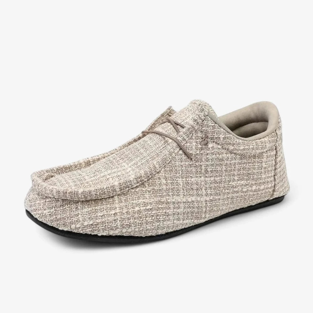 AtelierMocassin Beige / 36 Mocassin Femme en Toile Beige Style Décontracté