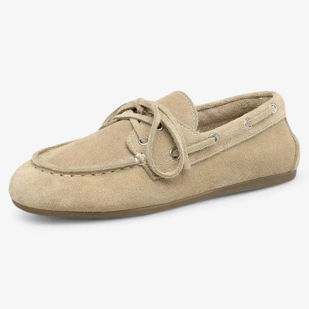AtelierMocassin Beige / 36 Mocassins Bateau Femme en Cuir Beige
