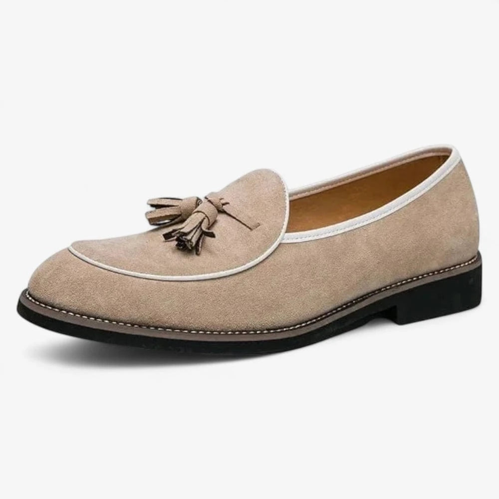 AtelierMocassin Beige / 38 Mocassins Homme en Velours Beige à Gland