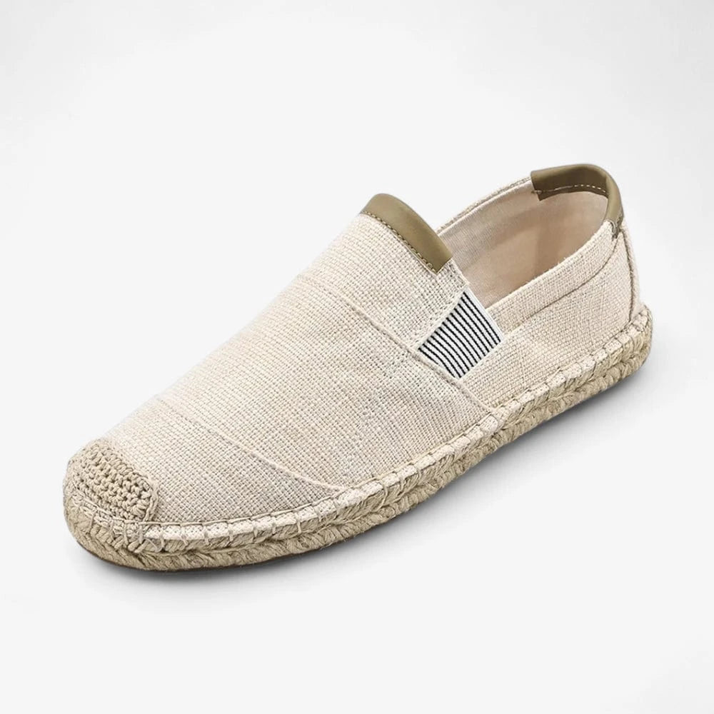 AtelierMocassin Beige / 39 Mocassins Homme en Toile Beige – Style estival chic