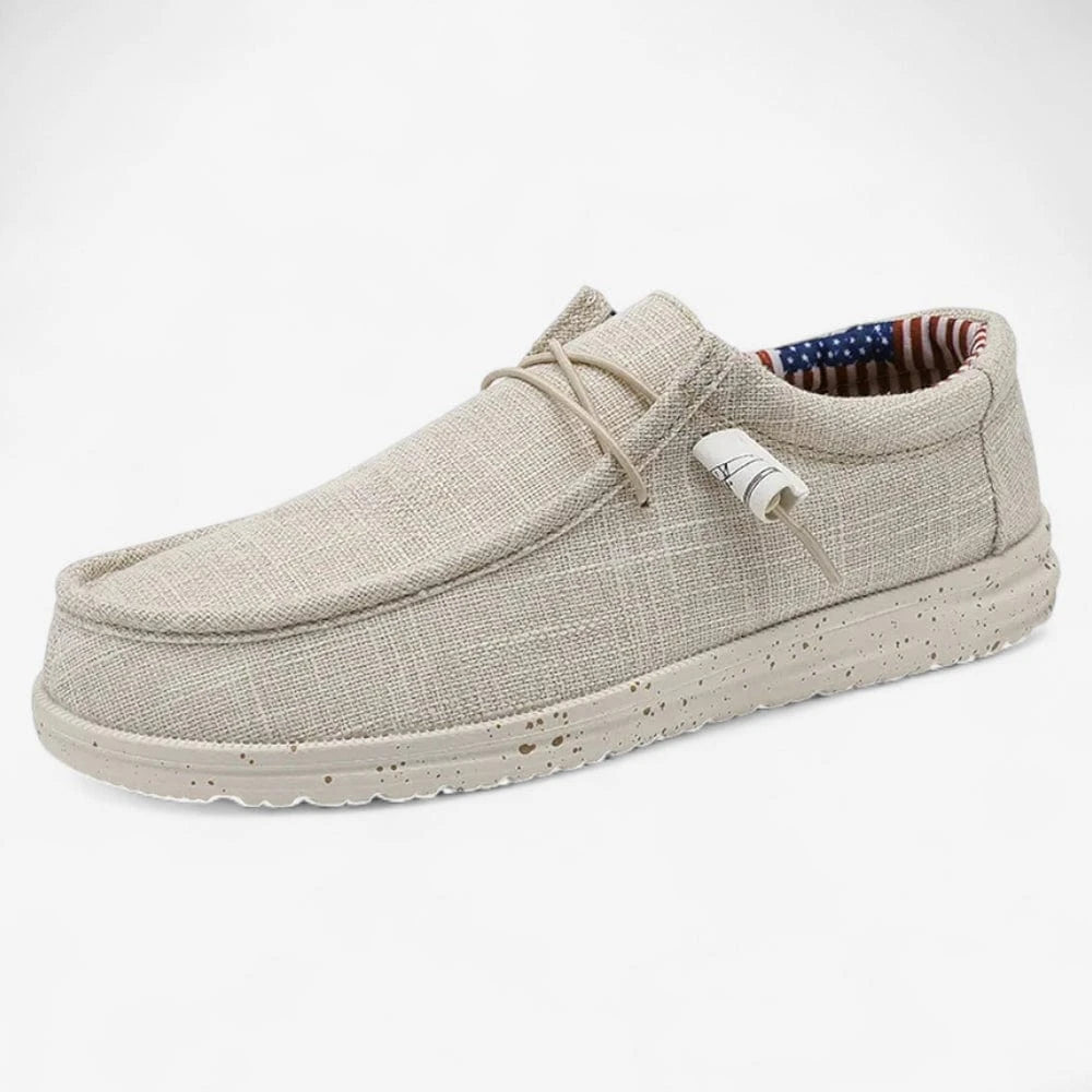 AtelierMocassin Beige / 40 Mocassins Homme en Toile Beige – Style Urbain
