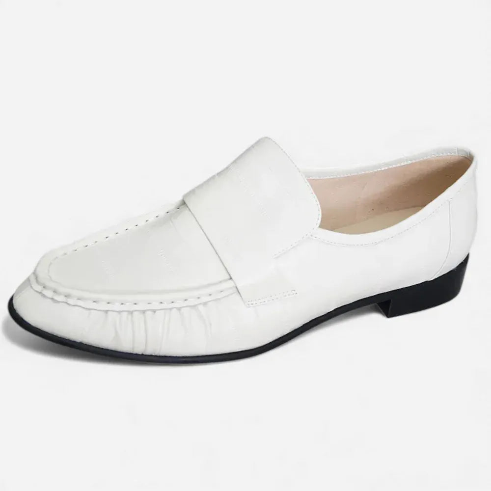 AtelierMocassin Blanc / 35 Mocassins Femme Penny Loafer en Cuir Blanc