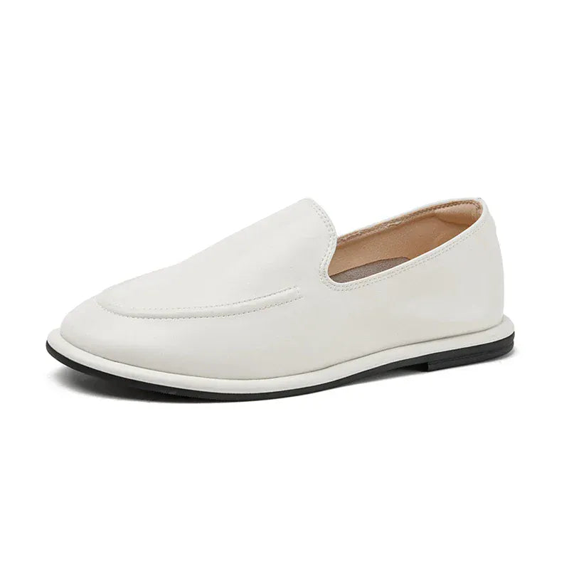 AtelierMocassin Blanc / 35 Mocassins Femme Slip-On en Cuir Blanc Souple
