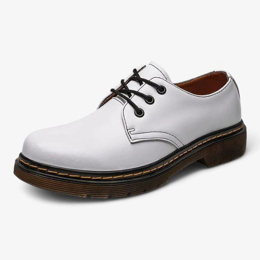 AtelierMocassin Blanc / 35 Mocassins Unisexe en Cuir Blanc Plateforme
