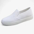 AtelierMocassin Blanc / 36 Mocassins Femme en Toile Blanc Antidérapant