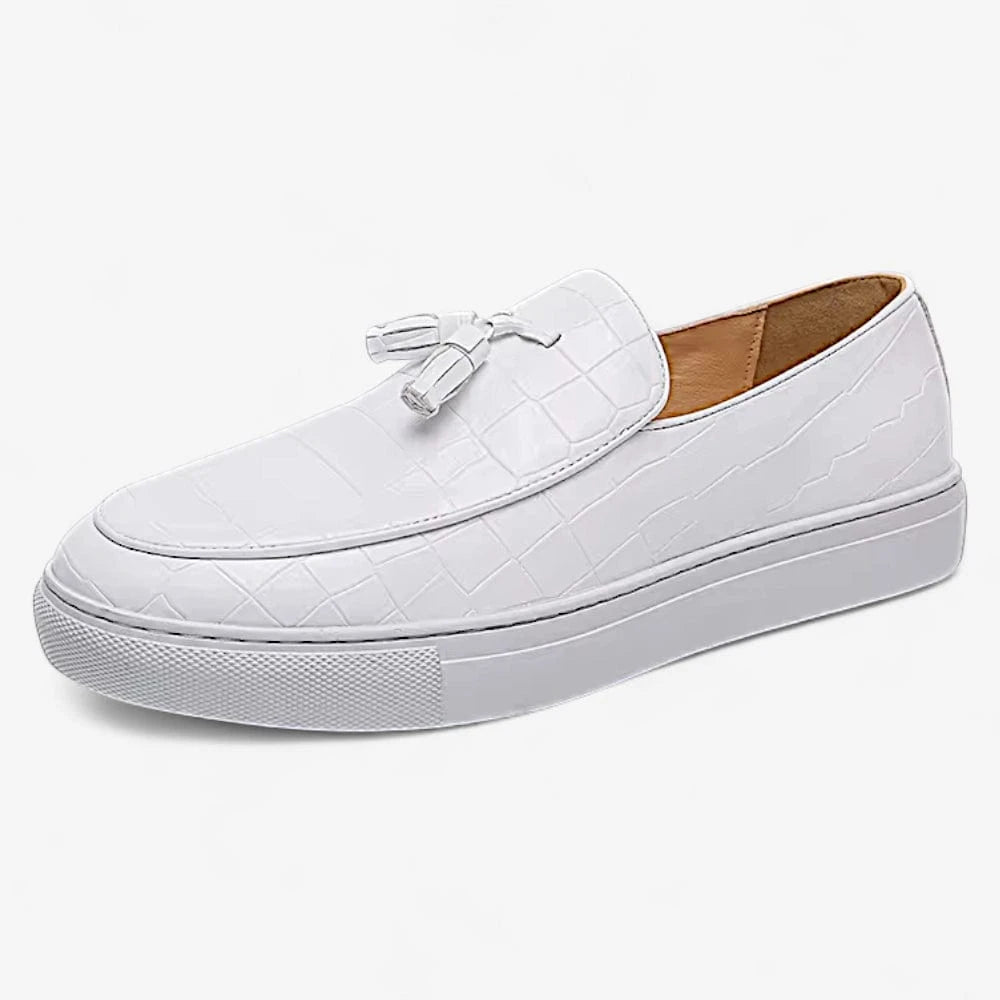 AtelierMocassin Blanc / 38 Mocassins Homme en Cuir Blanc Souple