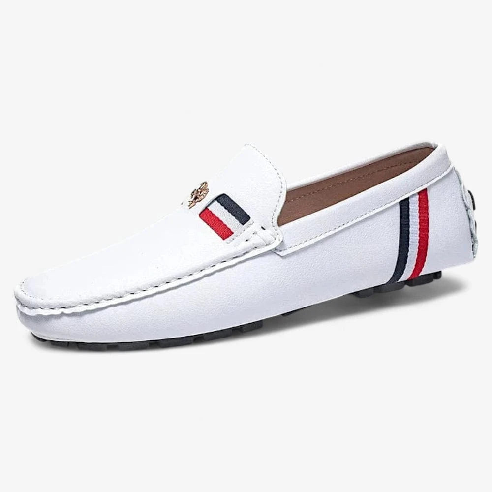 AtelierMocassin Blanc / 40 Mocassins de Conduite Homme en Cuir Blanc