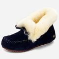 AtelierMocassin Bleu Marine / 35 Mocassins Femme Hiver en Cuir et Laine Bleu Marine