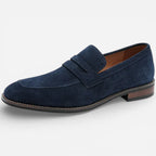 AtelierMocassin Bleu Marine / 38 Mocassin Homme en Daim & Cuir Bleu Marine