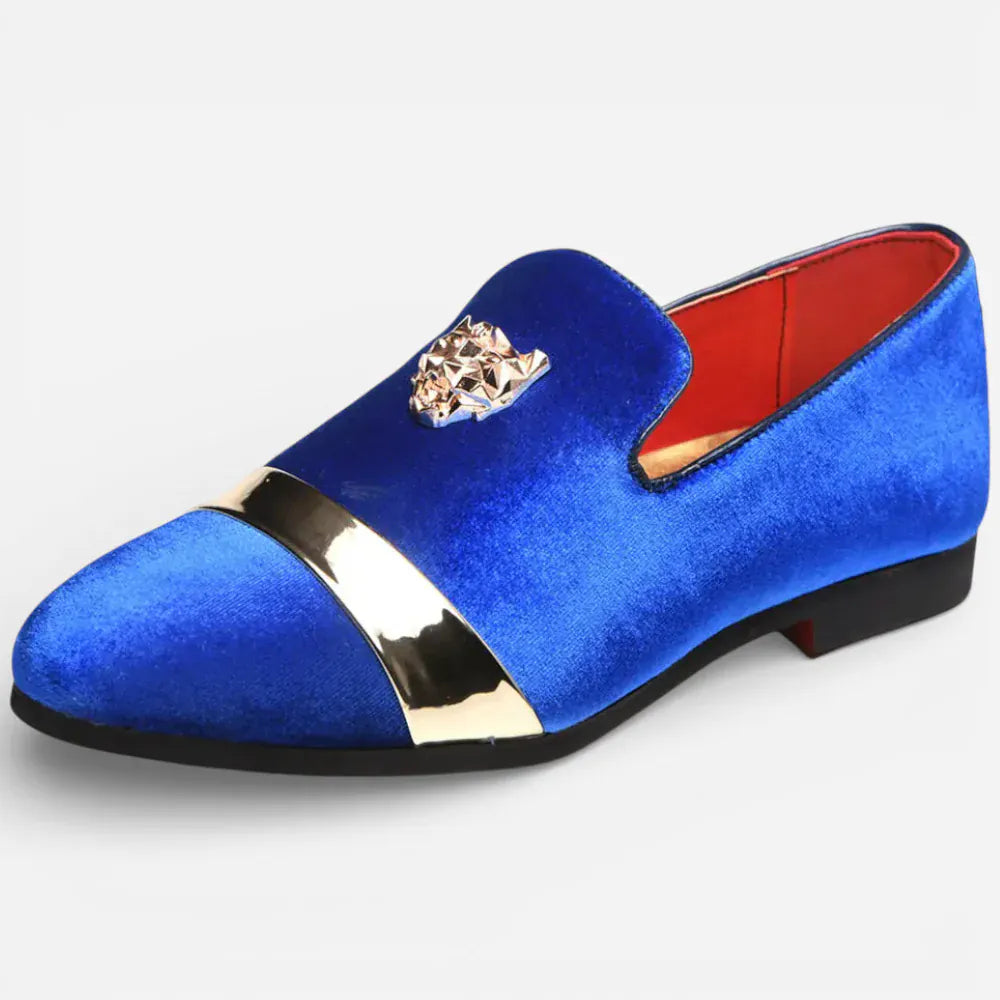 AtelierMocassin Bleu Marine / 38 Mocassins Homme en Velours Bleu Marine