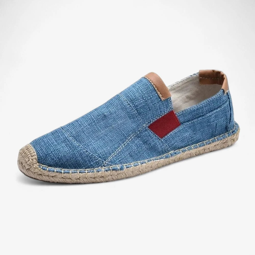 AtelierMocassin Bleu Marine / 39 Mocassins Homme en Toile Bleu Marine – Style estival chic