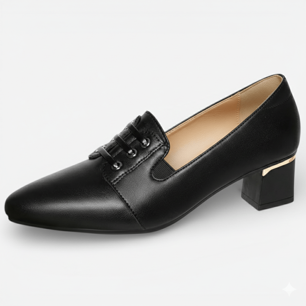 AtelierMocassin BNQ9111 black 4.5cm / 40 Fashion Breathable Comfortable Shallow Mouth Soft Leather Loafers Women Shoes 2025 Spring Square Heels Flats for Mom Driving