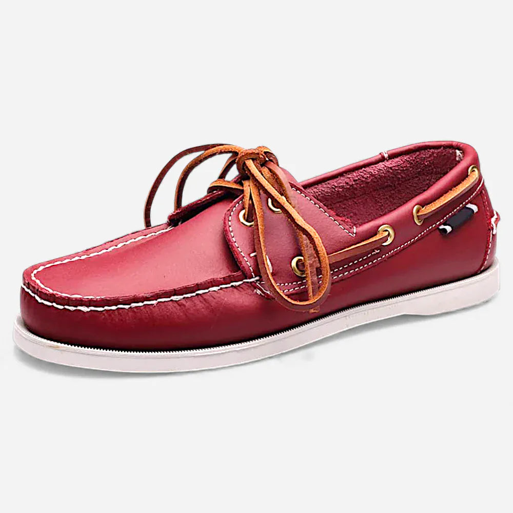 AtelierMocassin Bordeaux / 38 Mocassins Homme Bateau en Cuir Bordeaux