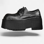 AtelierMocassin Derby Homme en Cuir Noir Plateforme