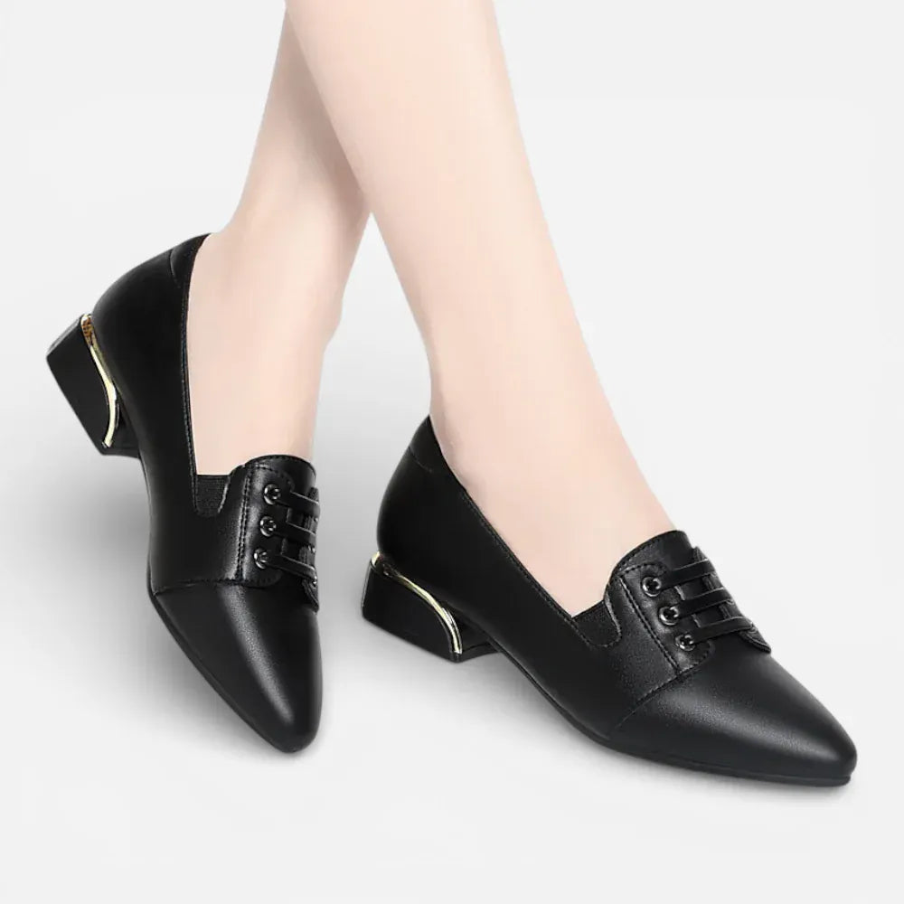 AtelierMocassin Fashion Breathable Comfortable Shallow Mouth Soft Leather Loafers Women Shoes 2025 Spring Square Heels Flats for Mom Driving