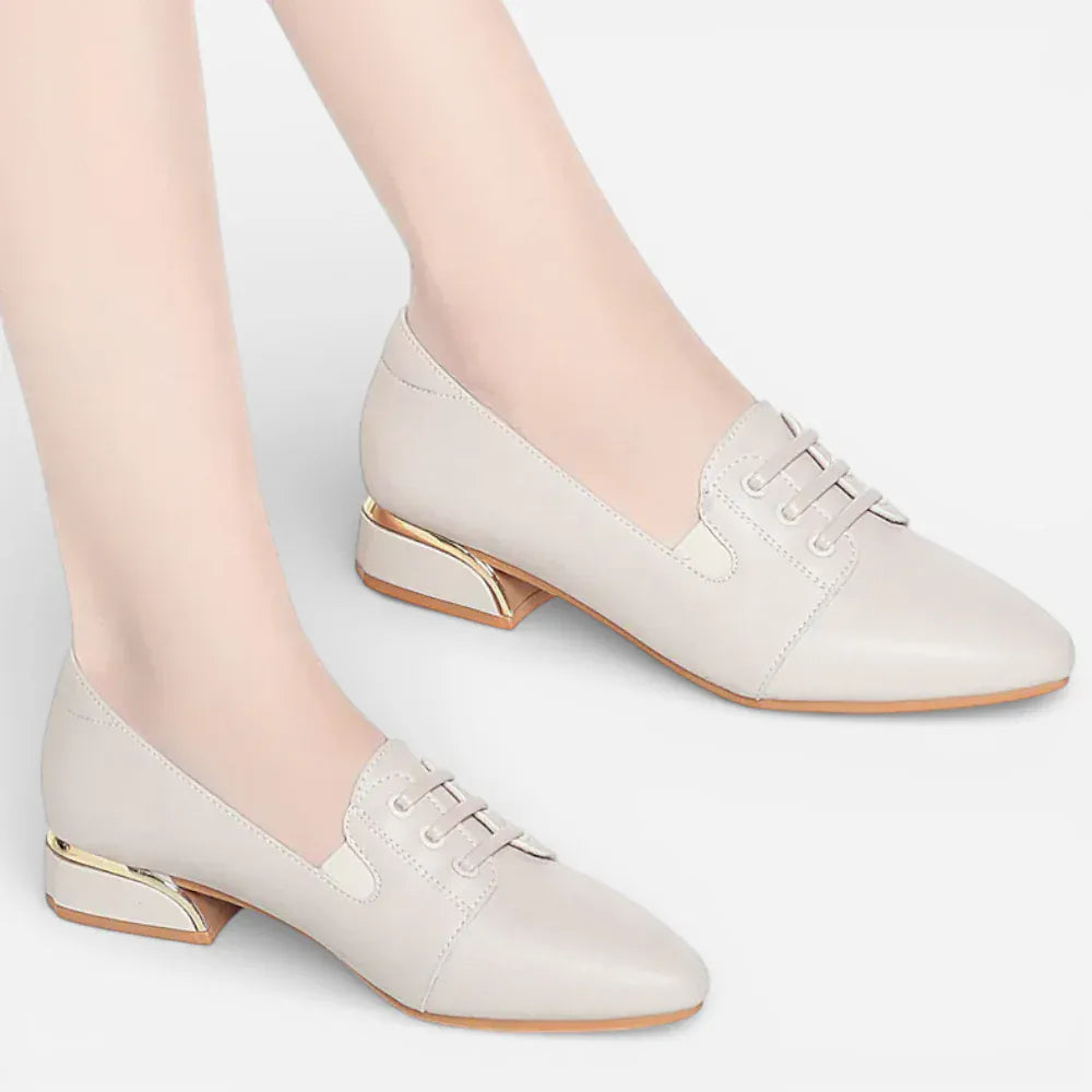 AtelierMocassin Fashion Breathable Comfortable Shallow Mouth Soft Leather Loafers Women Shoes 2025 Spring Square Heels Flats for Mom Driving