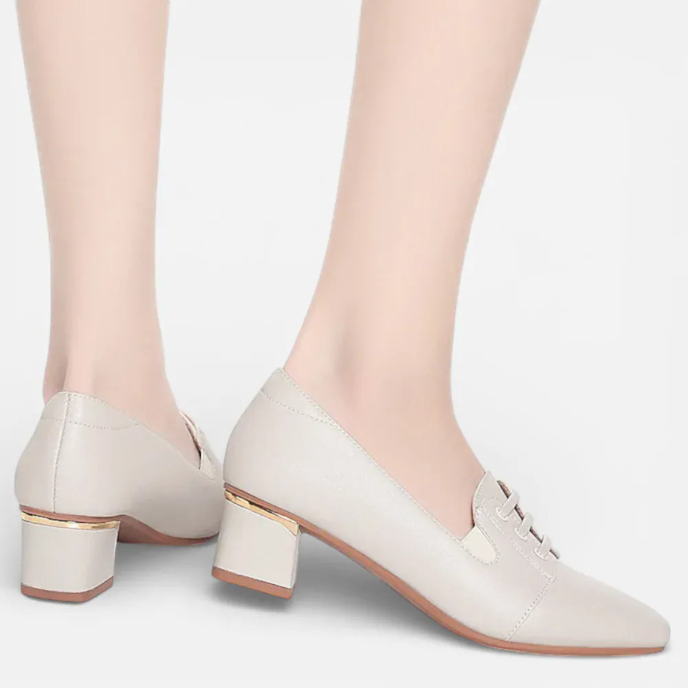 AtelierMocassin Fashion Breathable Comfortable Shallow Mouth Soft Leather Loafers Women Shoes 2025 Spring Square Heels Flats for Mom Driving