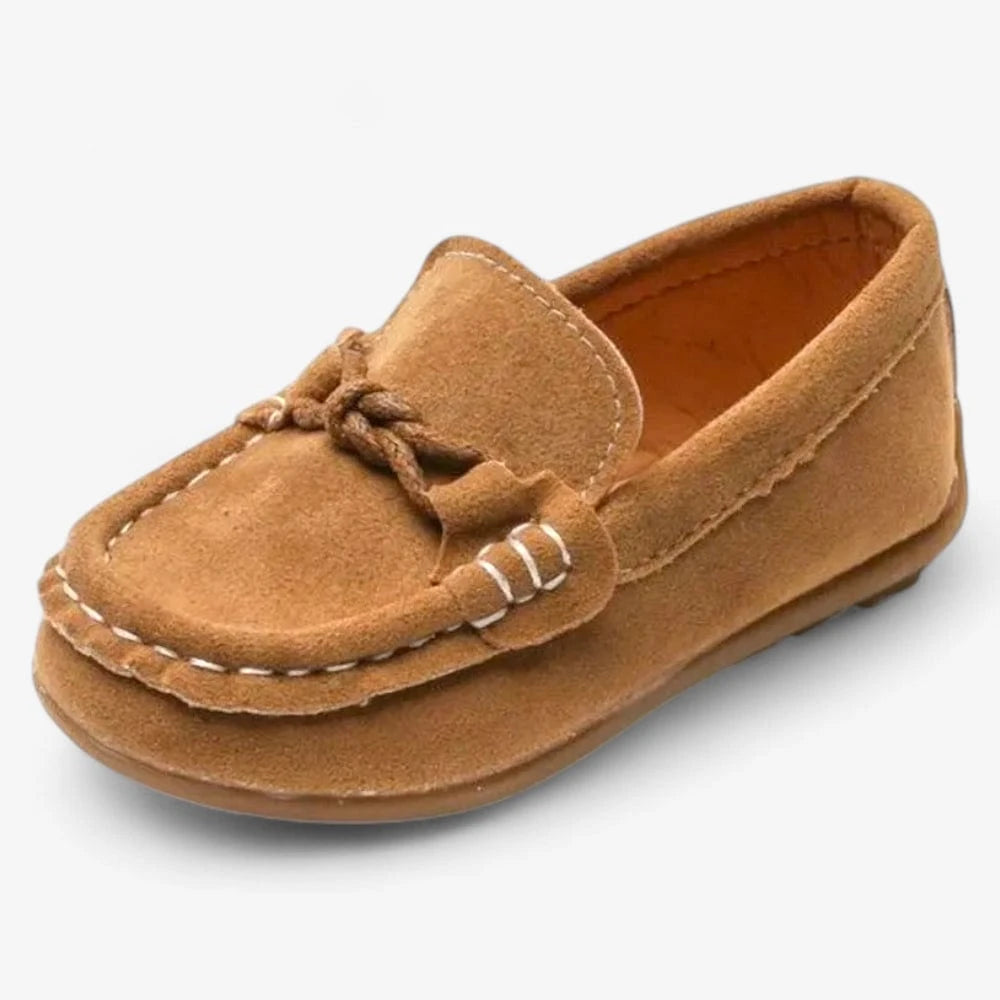 AtelierMocassin Marron / 22 Mocassins Enfant en Daim Marron