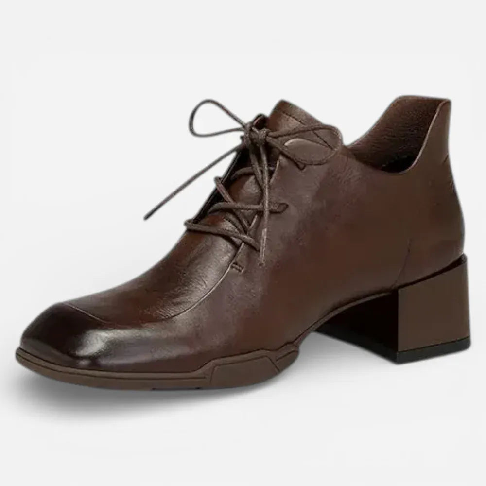 AtelierMocassin Marron / 34 Mocassins Femme en Cuir Marron Derby à Talon