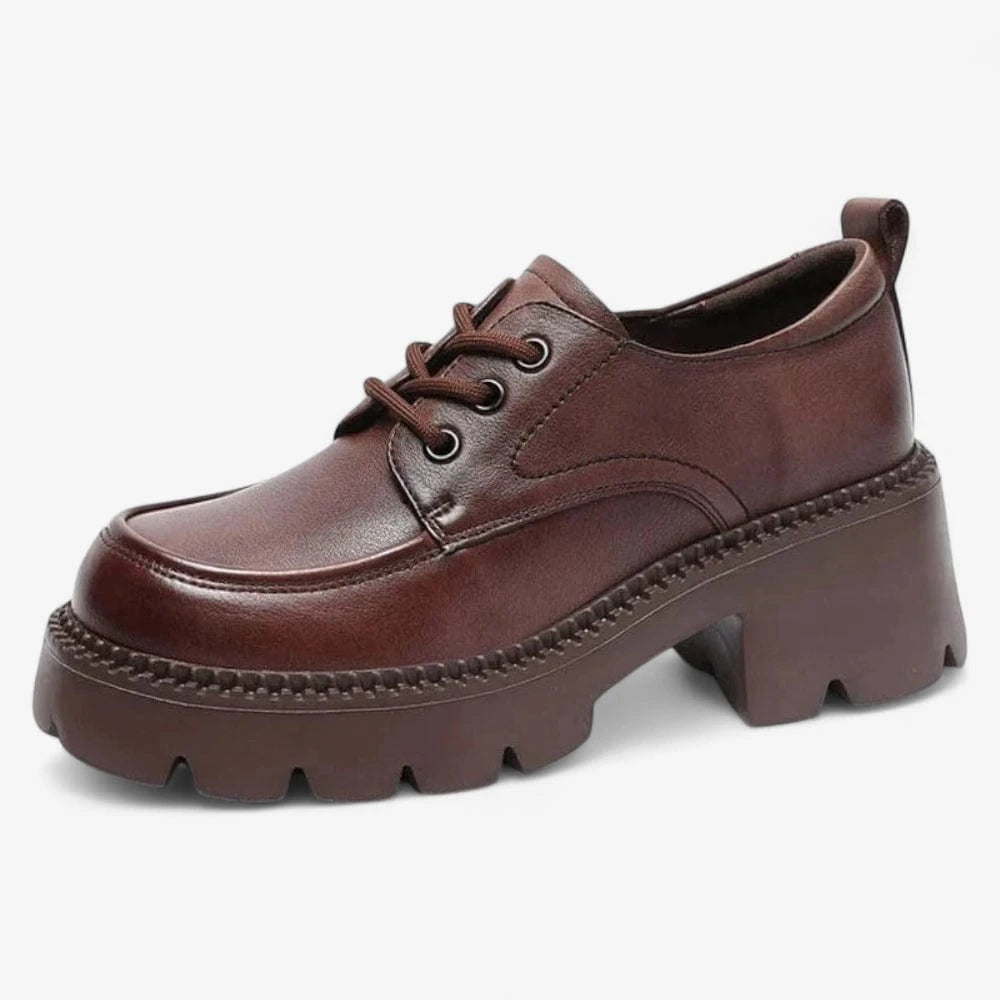 AtelierMocassin Marron / 34 Mocassins Femme en Cuir Marron Plateforme