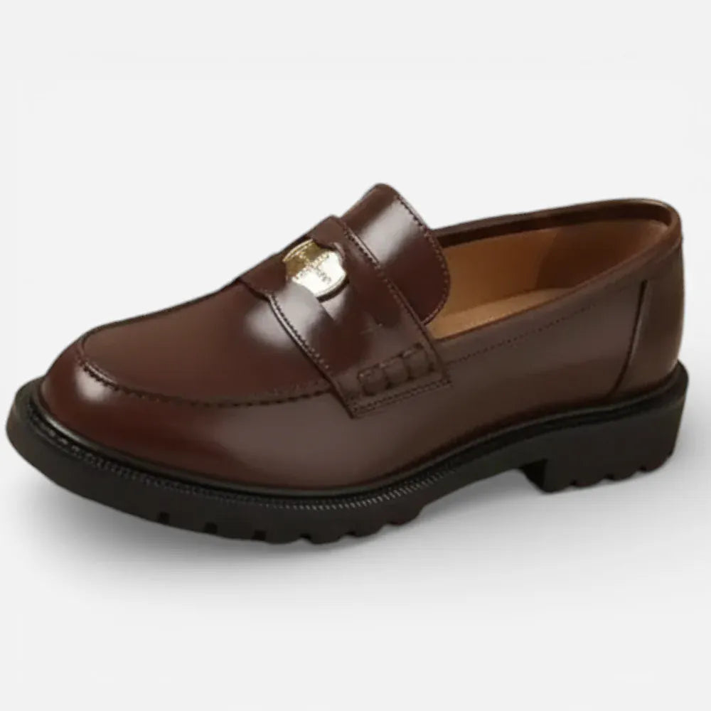 AtelierMocassin Marron / 35 Mocassins Femme en Cuir Marron Penny Loafer