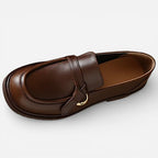 AtelierMocassin Marron / 35 Mocassins Femme en Cuir Marron Slip-On