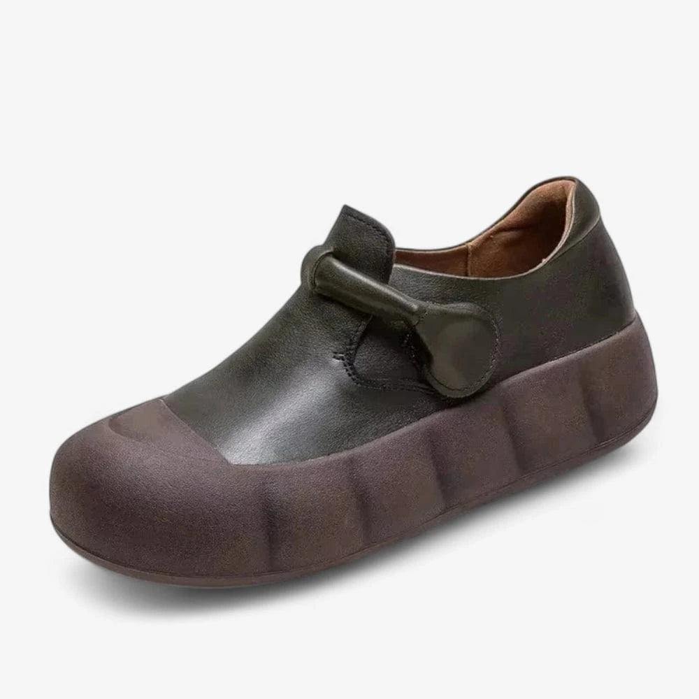 AtelierMocassin Marron / 35 Mocassins Femme Marron en Cuir à Semelle Épaisse – Style et minimalisme
