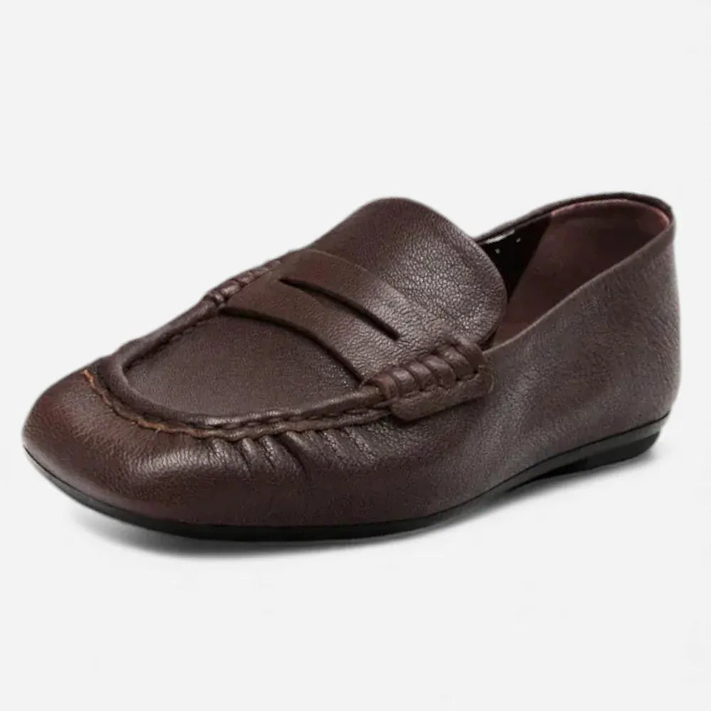 AtelierMocassin Marron / 35 Mocassins Femme Penny Loafer Souples en Cuir Marron