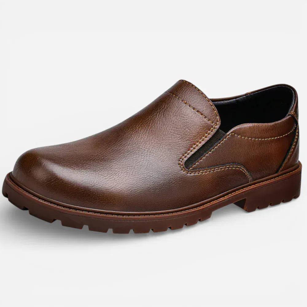 AtelierMocassin Marron / 38 Mocassins Décontractés Homme en Cuir Marron Slip-On