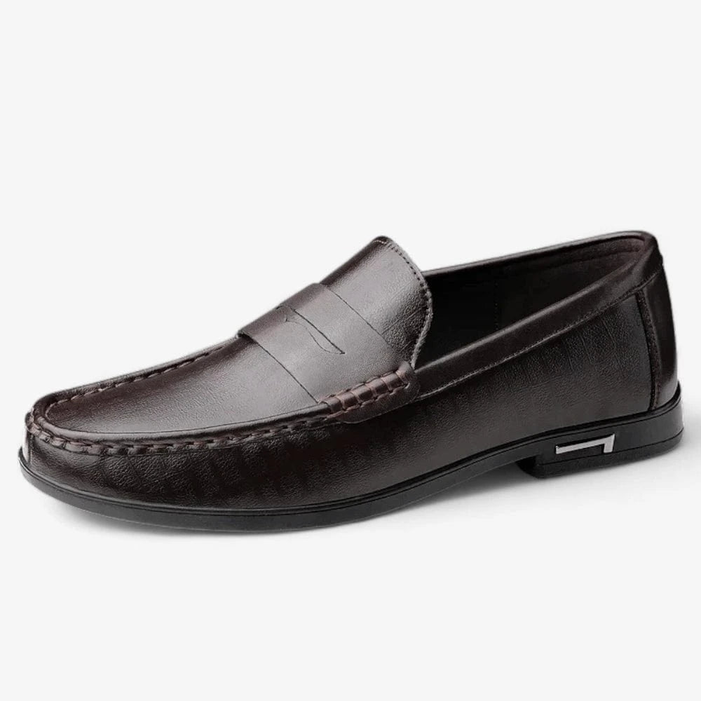 AtelierMocassin Marron / 38 Mocassins Homme en Cuir Marron Penny Loafer – Élégance Intemporelle