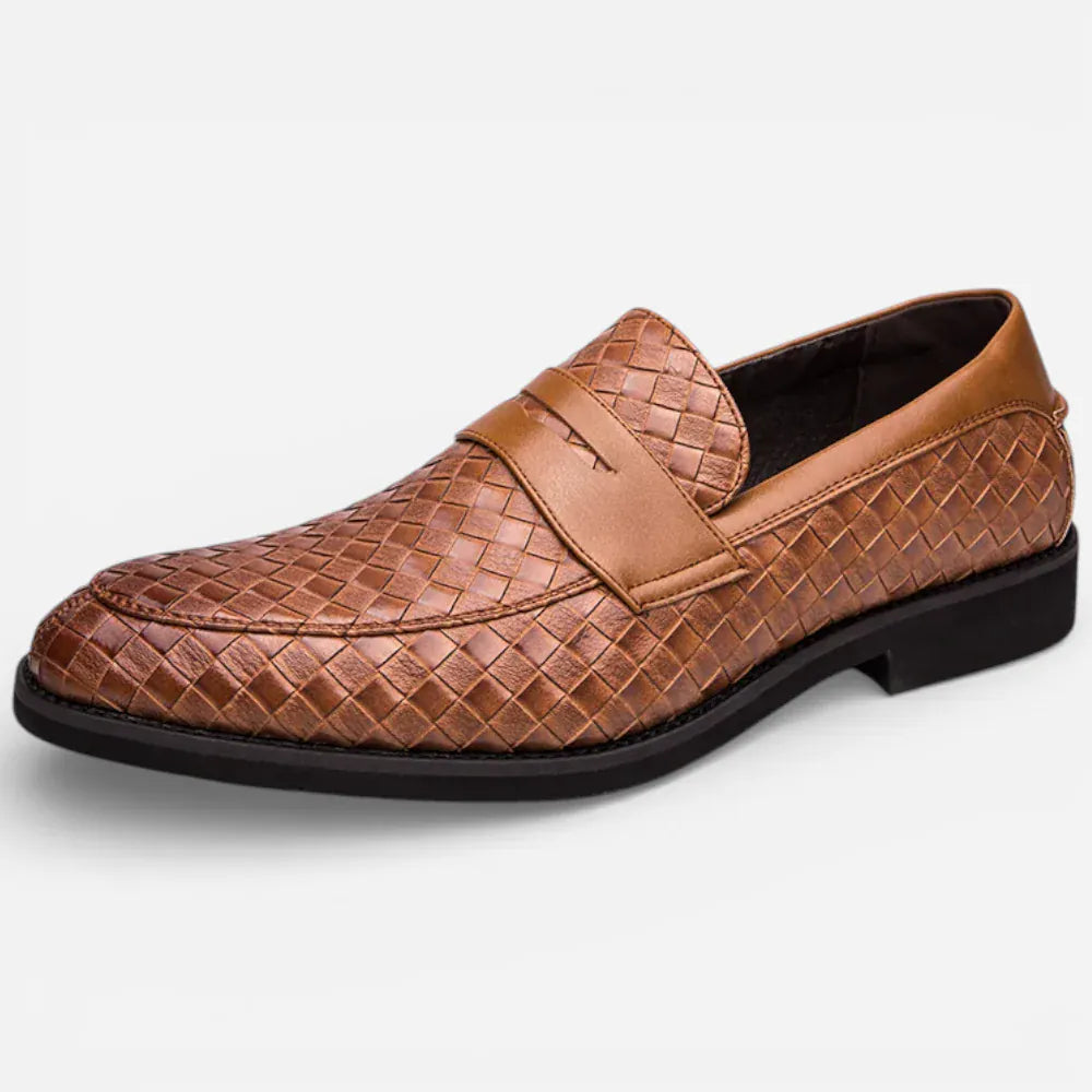 AtelierMocassin Marron / 38 Mocassins Homme en Cuir Marron Tressés