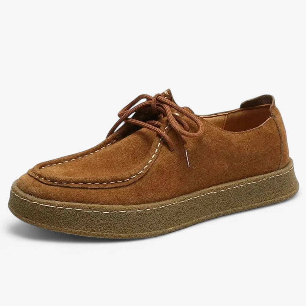 AtelierMocassin Marron / 38 Mocassins Homme en Daim Marron à Lacets – Confort Casual Chic
