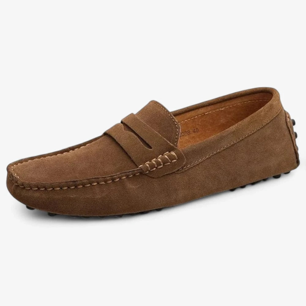 AtelierMocassin Marron / 38 Mocassins Homme en Daim Marron Souple