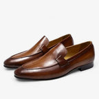 AtelierMocassin Marron / 39 Mocassins Homme en Cuir Marron – Élégance Classique