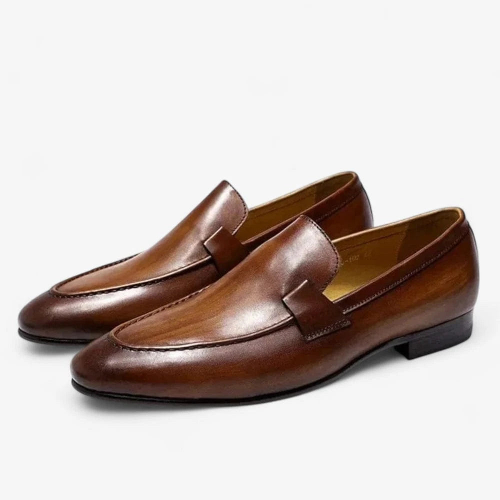 AtelierMocassin Marron / 39 Mocassins Homme en Cuir Marron – Élégance Classique