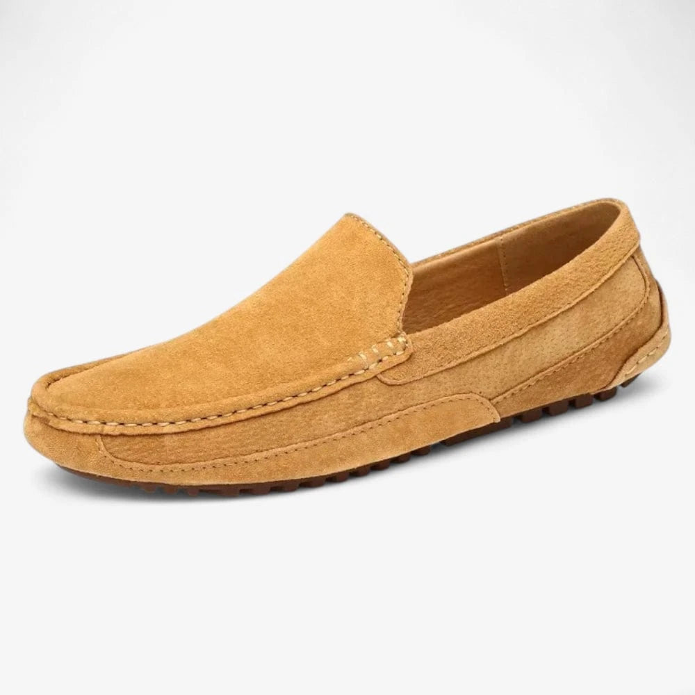 AtelierMocassin Marron Clair / 38 Mocassins Homme en Daim Marron Beige Souple