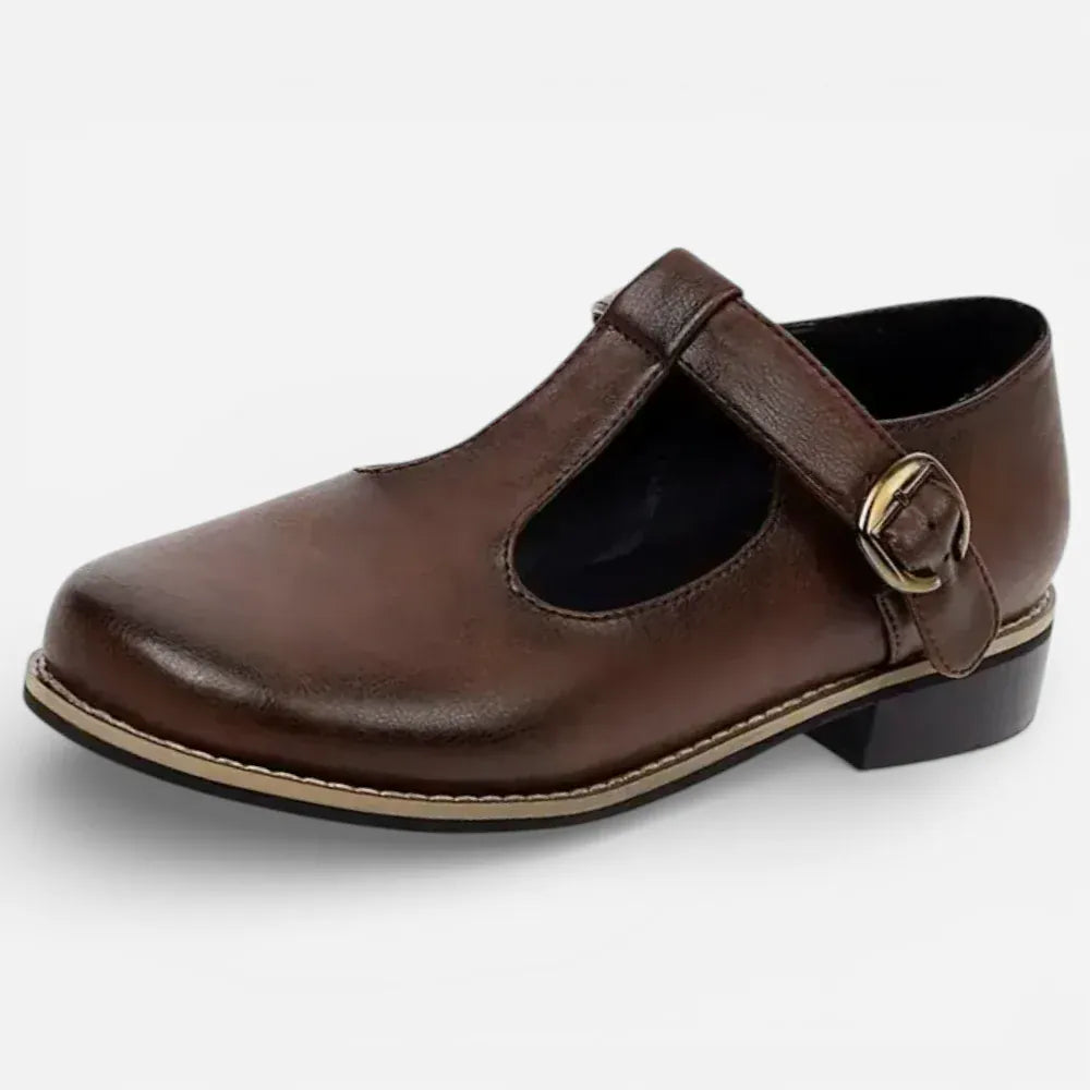 AtelierMocassin Marron Foncé / 3.5 Mocassins Marron Foncé Femme à Sangle