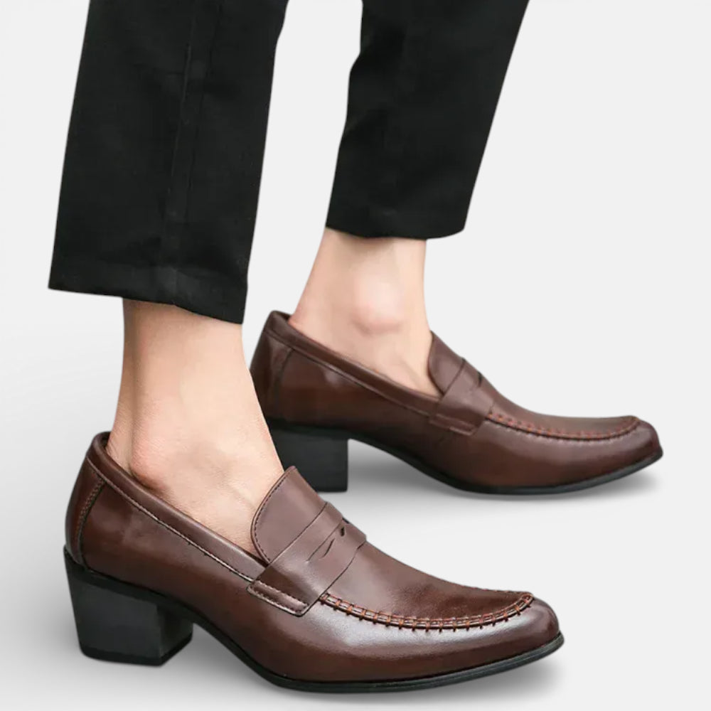 Mocassins Marron Homme à Talon