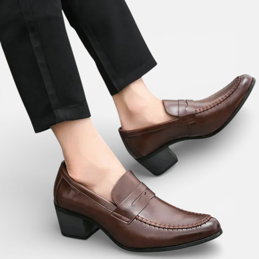Mocassins Marron Homme à Talon