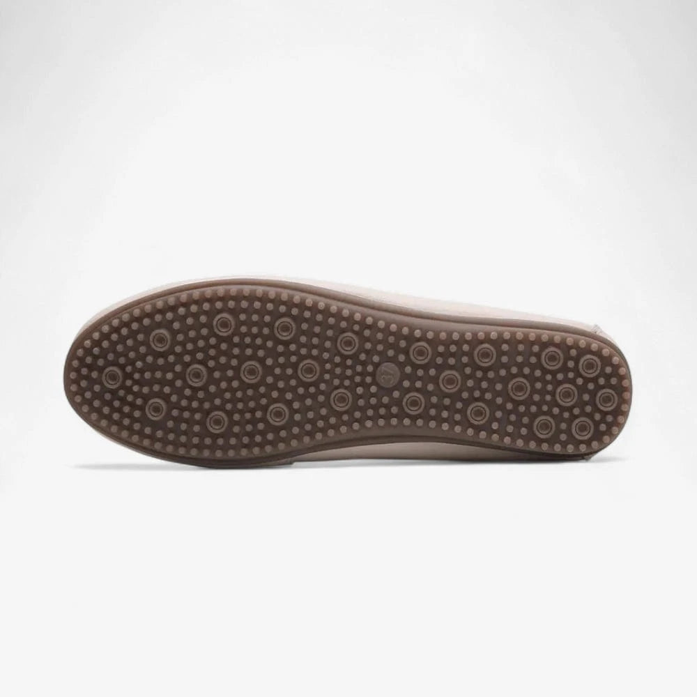 AtelierMocassin Mocassin Femme en Cuir Beige à Barrette Métallique
