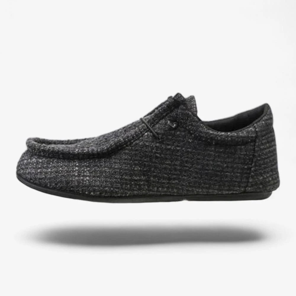 AtelierMocassin Mocassin Femme en Toile Noir Style Décontracté