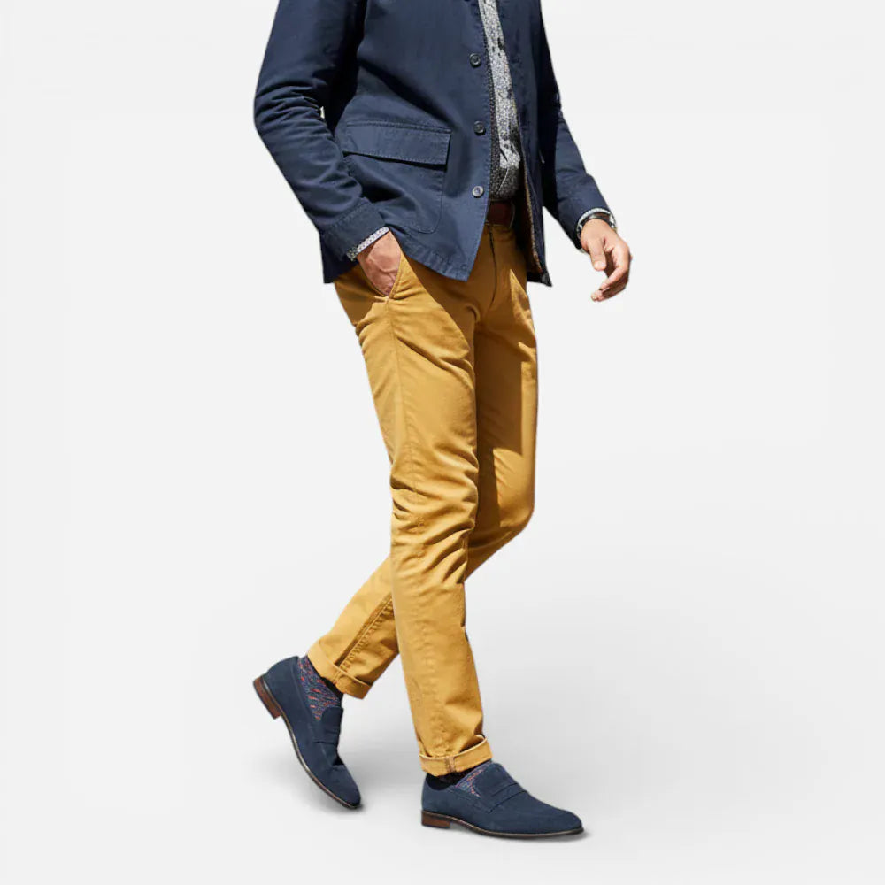 AtelierMocassin Mocassin Homme en Daim & Cuir Bleu Marine