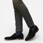 AtelierMocassin Mocassin Homme en Daim & Cuir Noir