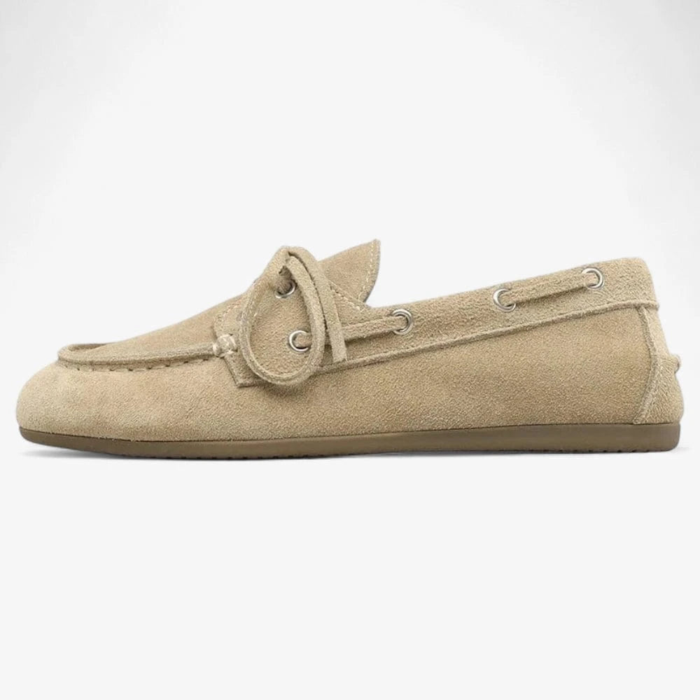 AtelierMocassin Mocassins Bateau Femme en Cuir Beige