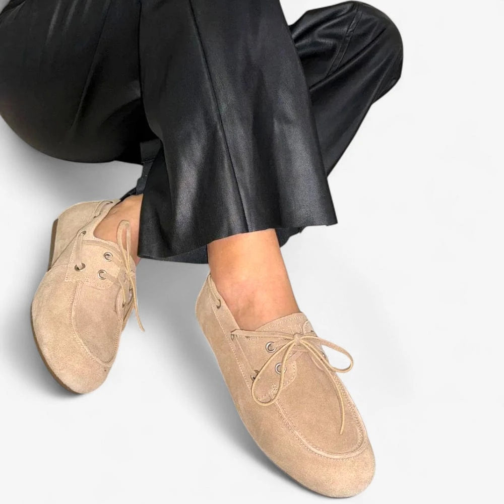 AtelierMocassin Mocassins Bateau Femme en Cuir Beige